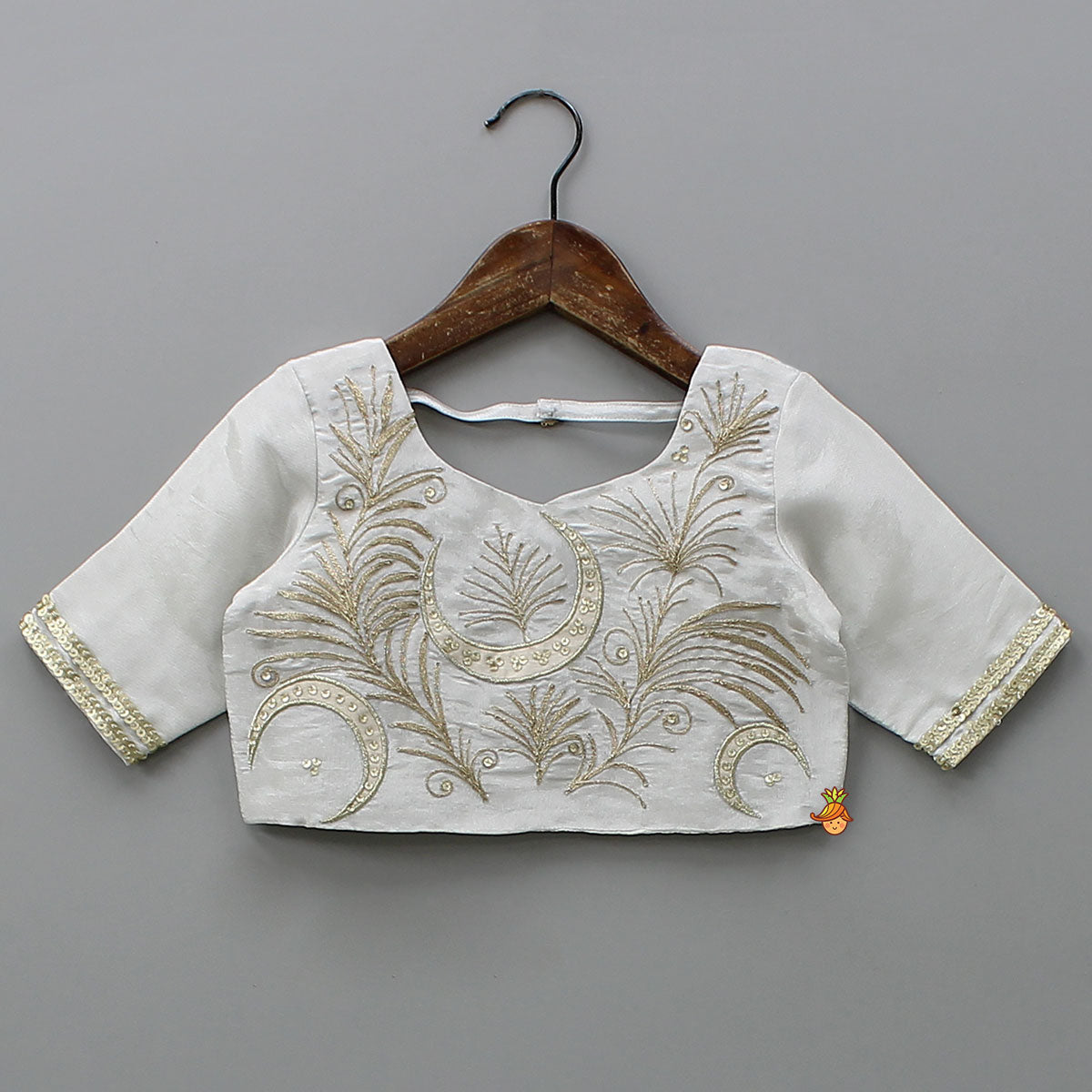 Beautiful Hand-Embroidered Top And Scalloped Lehenga With Dupatta