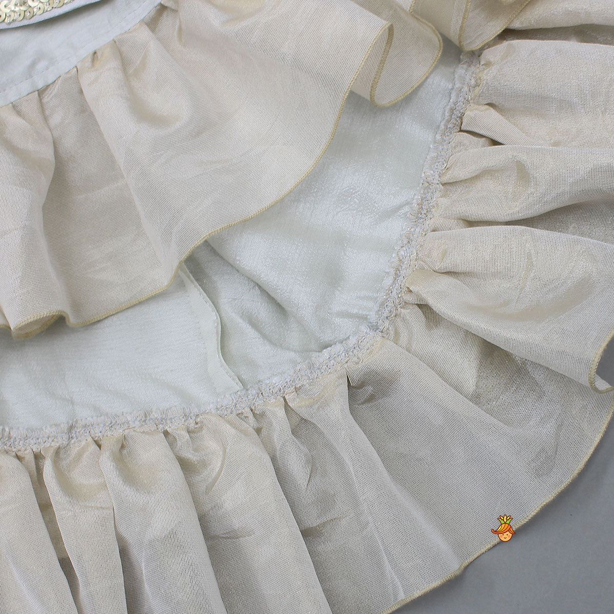 Beautiful Hand-Embroidered Top And Scalloped Lehenga With Dupatta