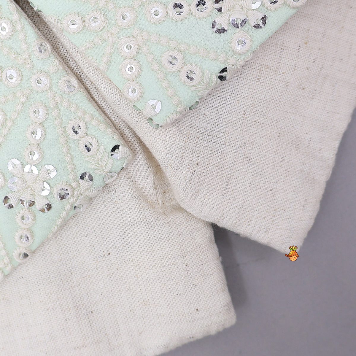 Ethnic Kurta With Sequins Embroidered Jacket And Pyjama