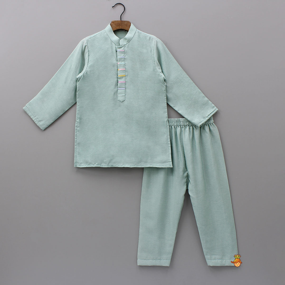 Ethnic Kurta With Lace Work Jacket And Pyjama