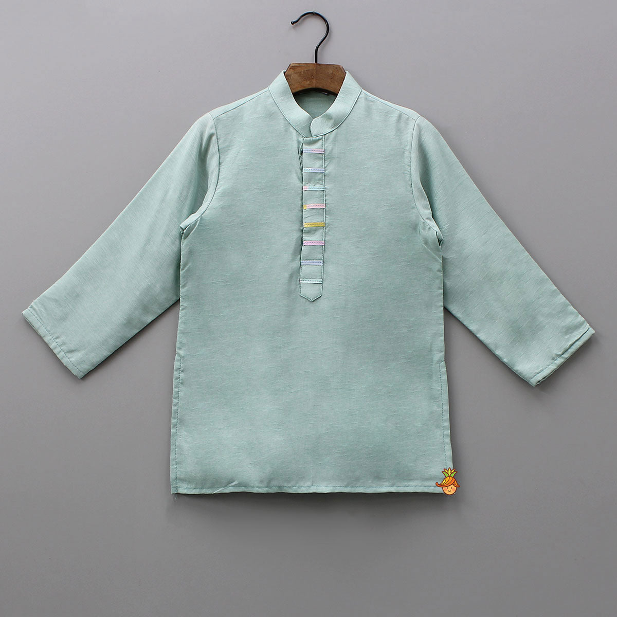 Ethnic Kurta With Lace Work Jacket And Pyjama