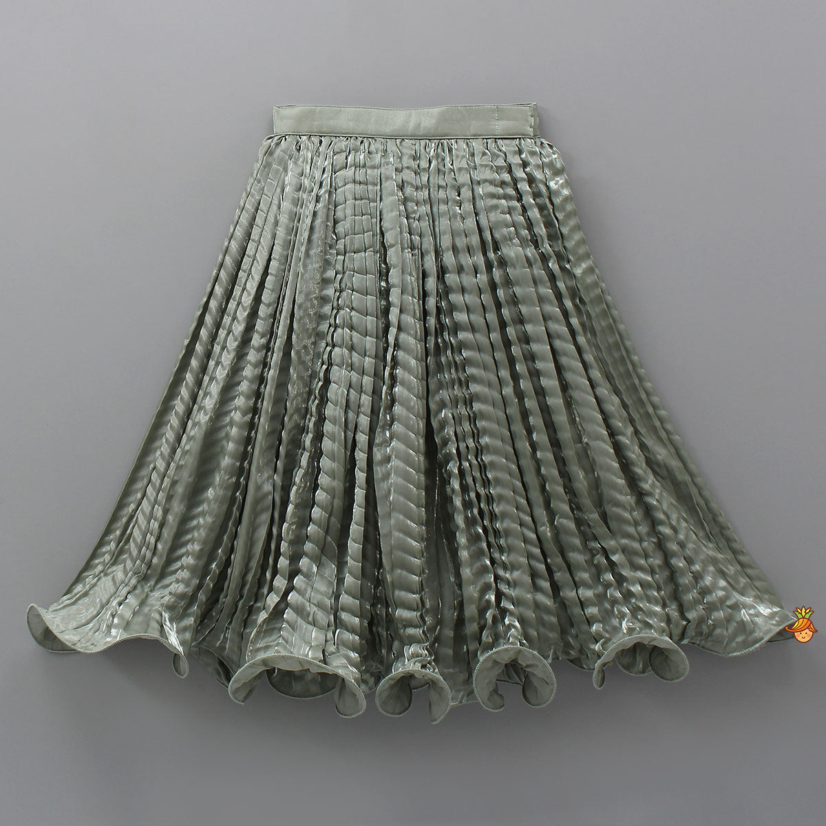 Gorgeous Open-Back Top And Crushed Lehenga With Wrist Cuff