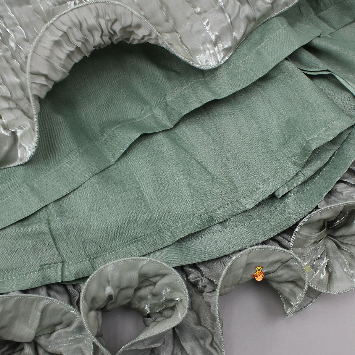 Gorgeous Open-Back Top And Crushed Lehenga With Wrist Cuff