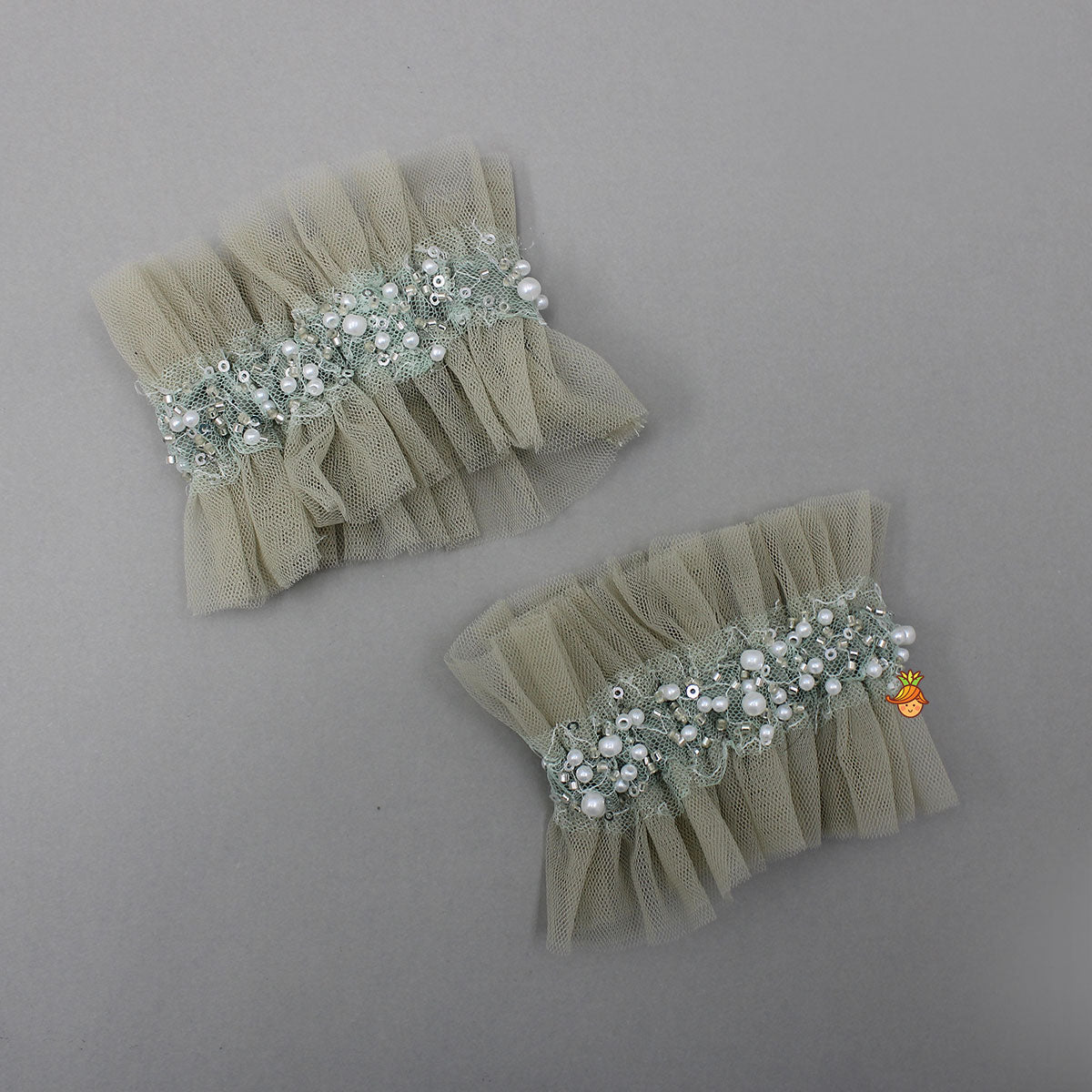 Gorgeous Open-Back Top And Crushed Lehenga With Wrist Cuff