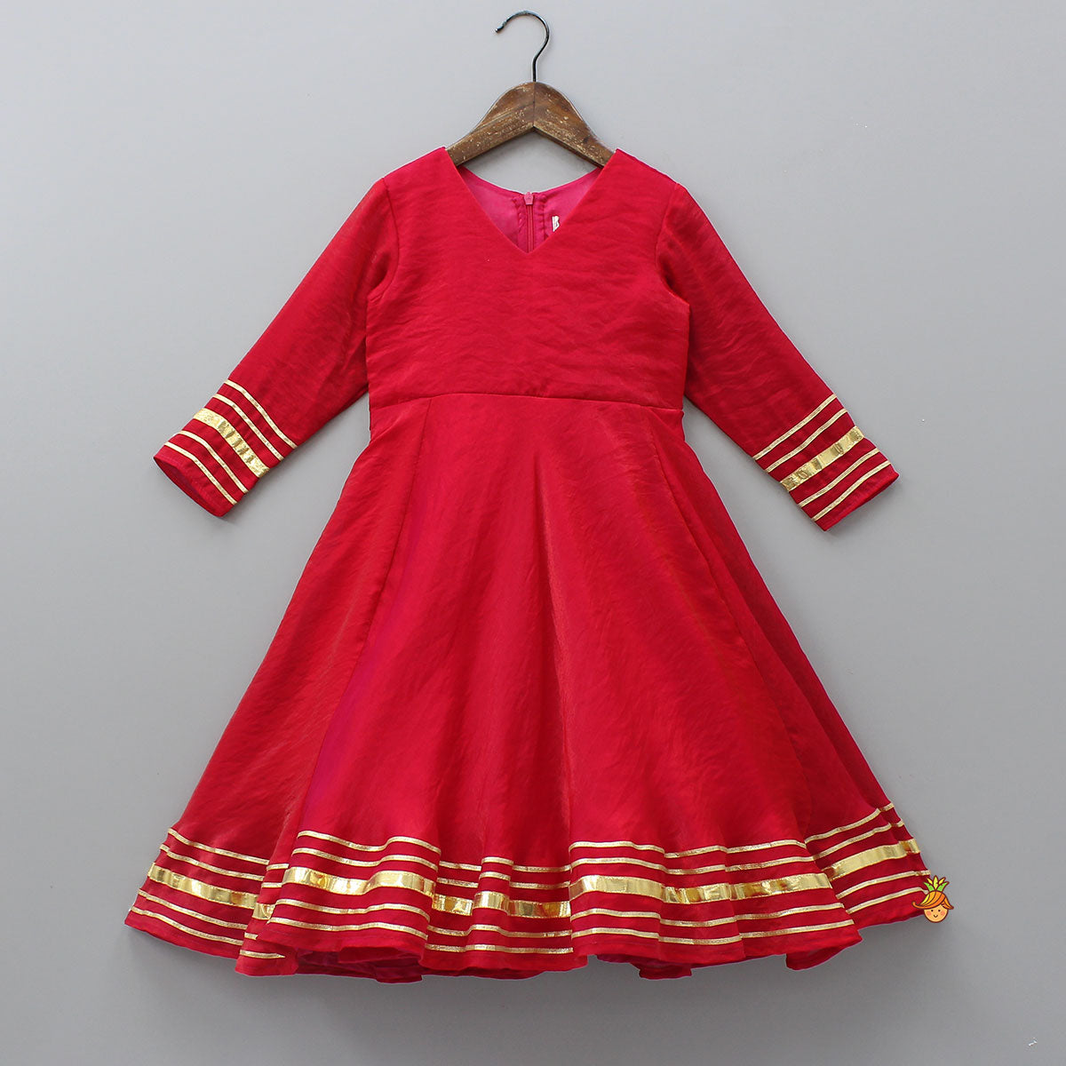 Side Knot Detailed Shiny Flared Anarkali