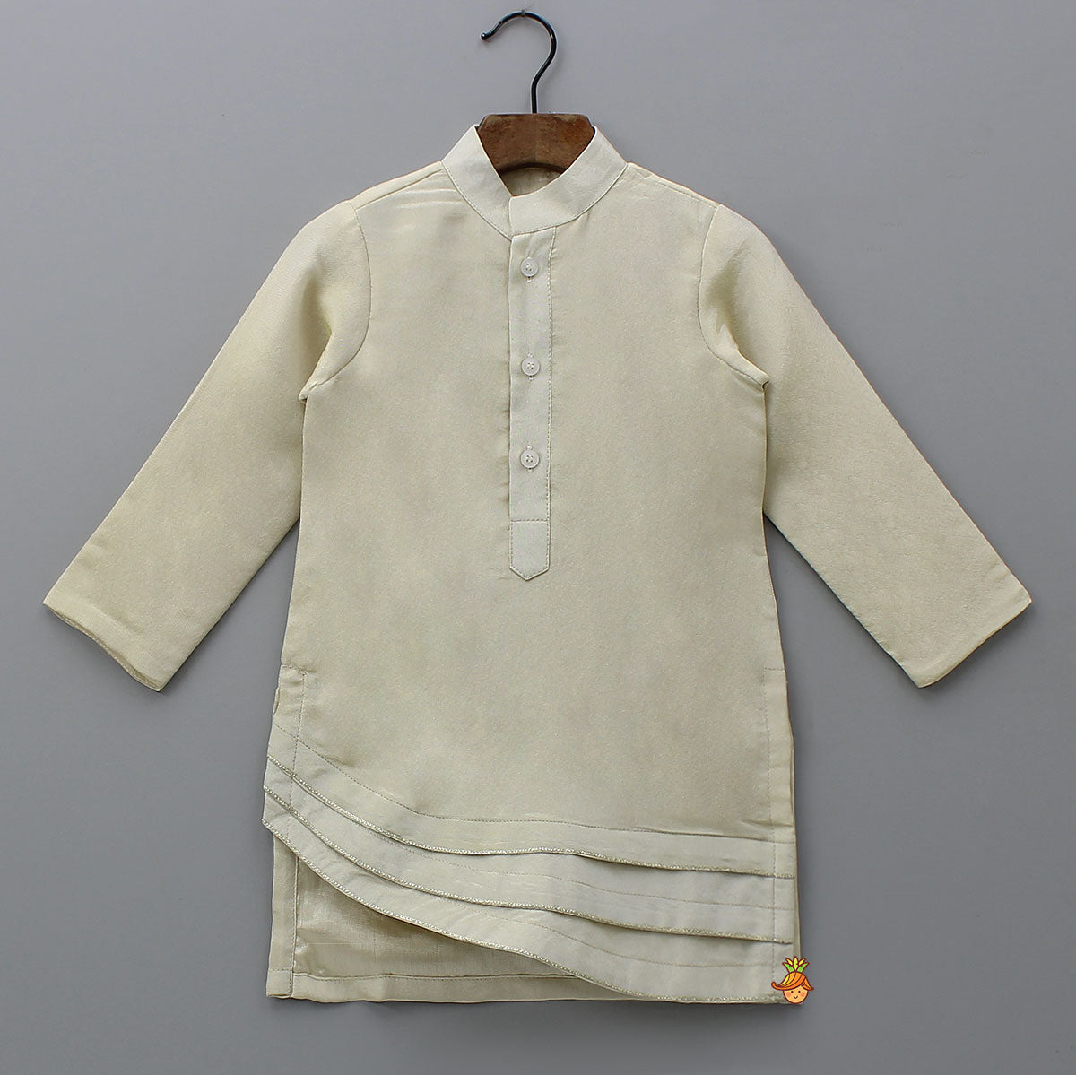 Shimmery Stylish Cut Hem Kurta With Velvet Jacket And Pyjama