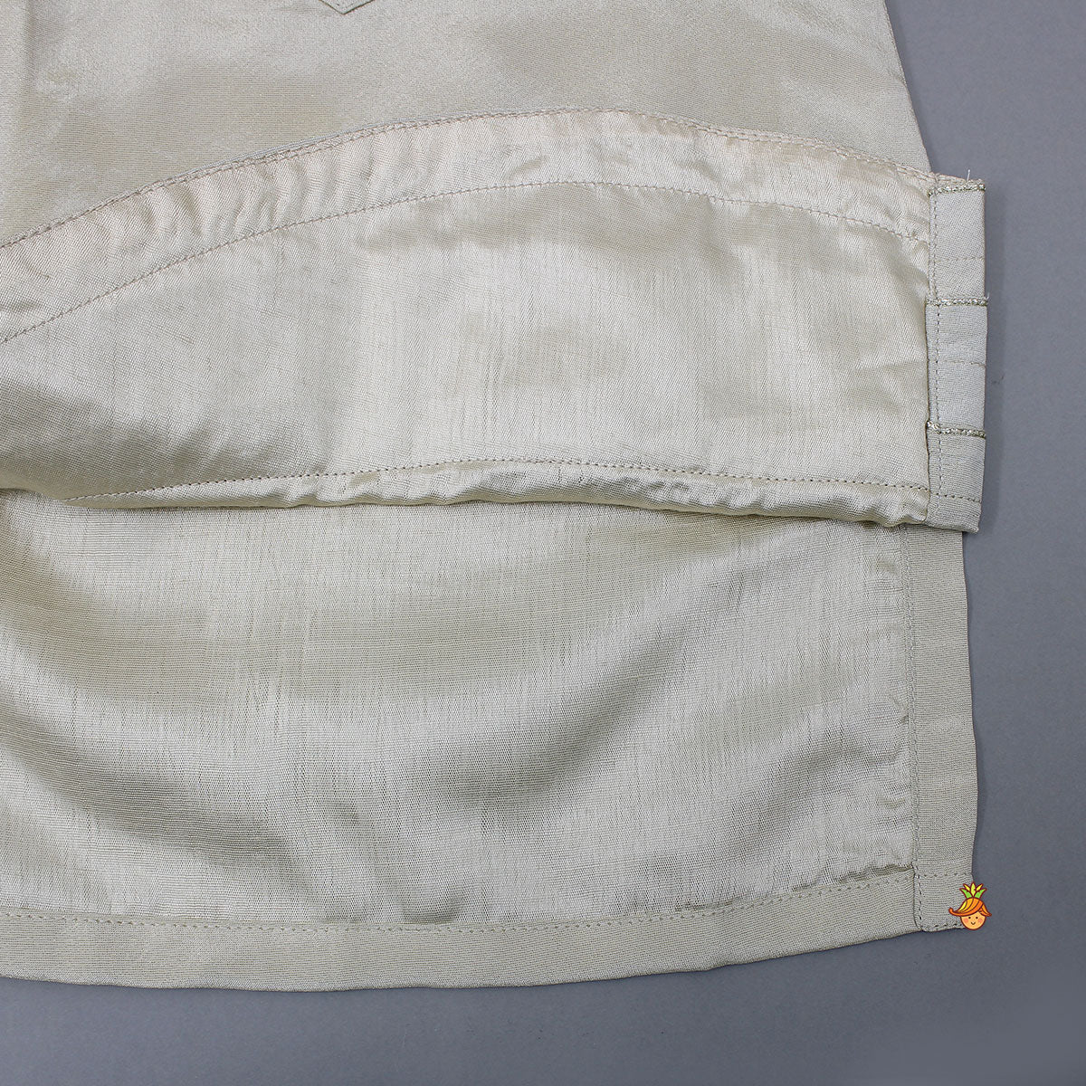 Shimmery Stylish Cut Hem Kurta With Velvet Jacket And Pyjama