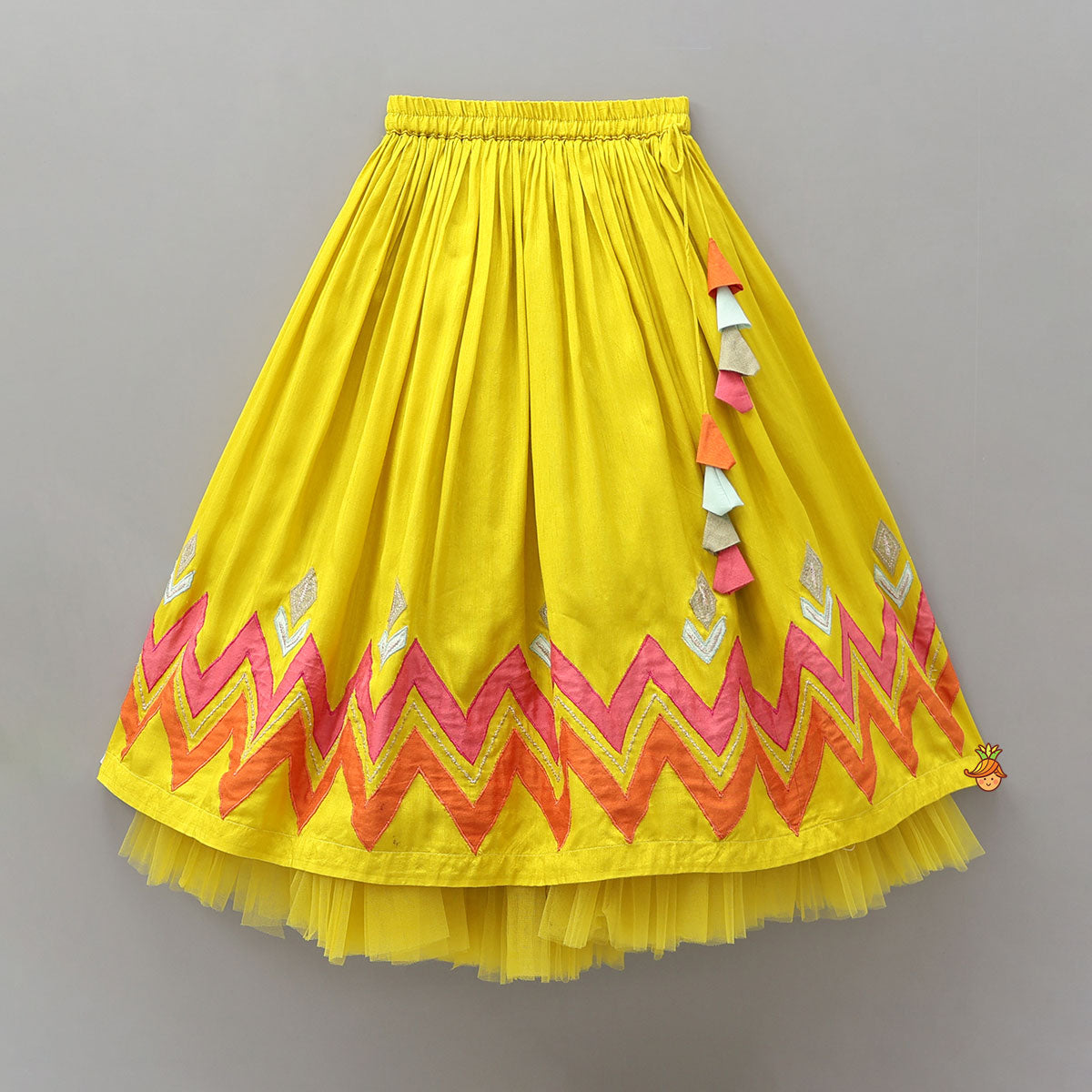 Back Knot Detail Halter Neck Top With Lehenga