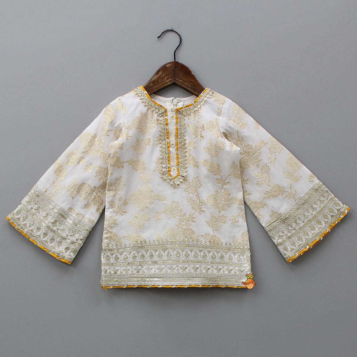 Flared Sleeves Top And Sharara With Net Dupatta