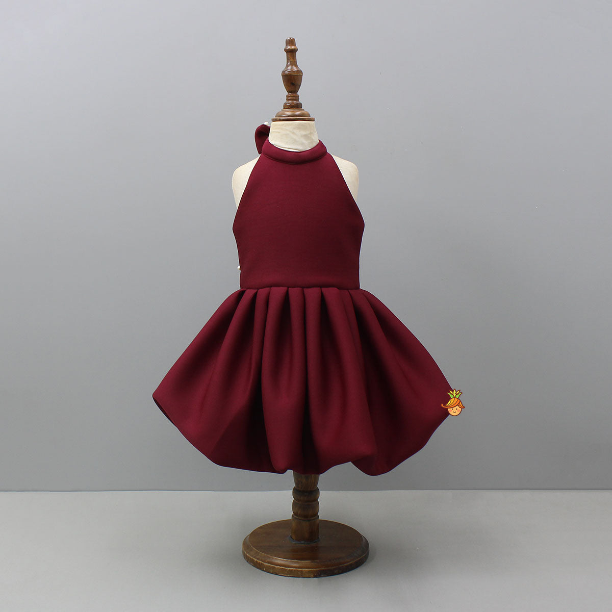 Halter-Neck Balloon Dress With Bow Detailing