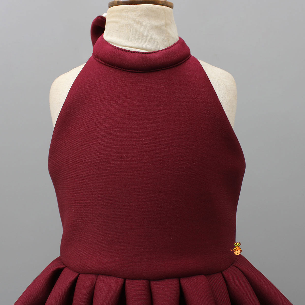 Halter-Neck Balloon Dress With Bow Detailing