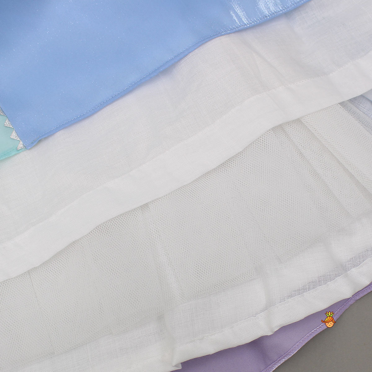 Sequined Halter Neck Top And Multicolour Lehenga With Net Dupatta