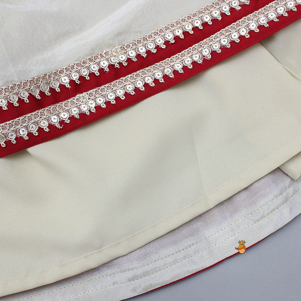 Mirror Work Pleated Top And Shimmery Lehenga