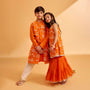 Beautiful Lotus-Embroidered Strappy Kurti With Sharara twinning model image 2