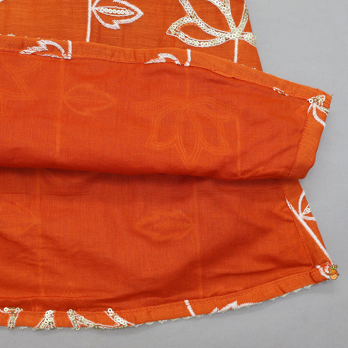 Beautiful Lotus-Embroidered Strappy Kurti With Sharara