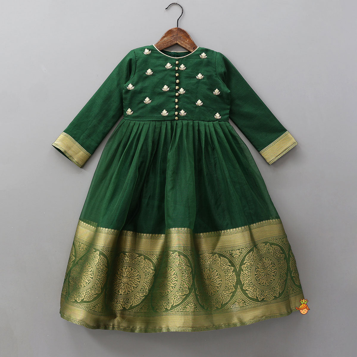 Elegant Embroidered Anarkali With Border Detailing