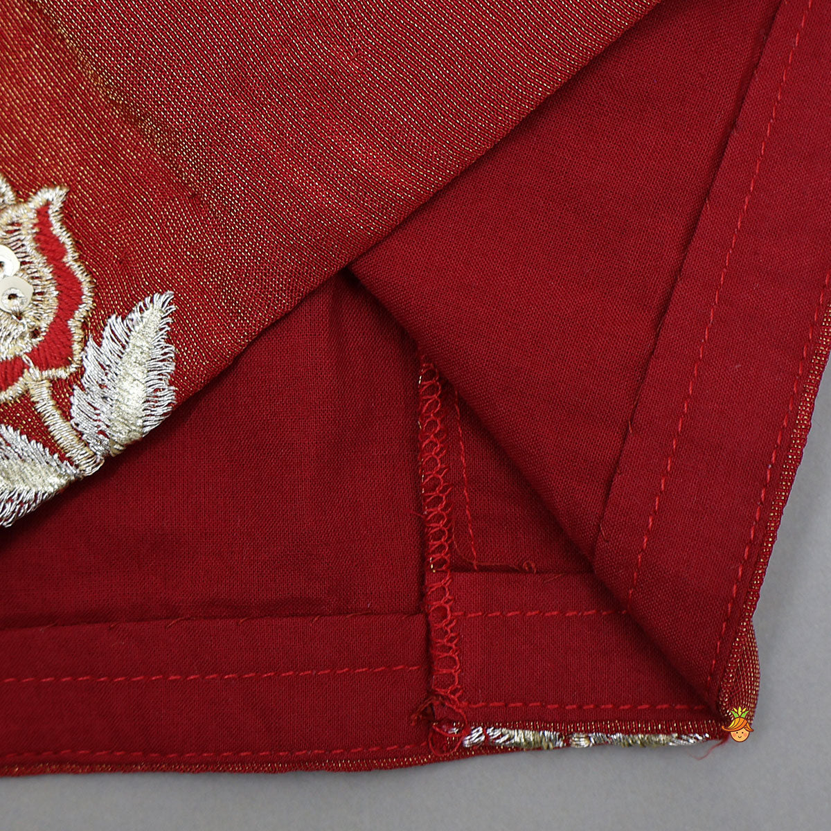 Intricately Flower-Embroidered Shimmery Top And Lehenga