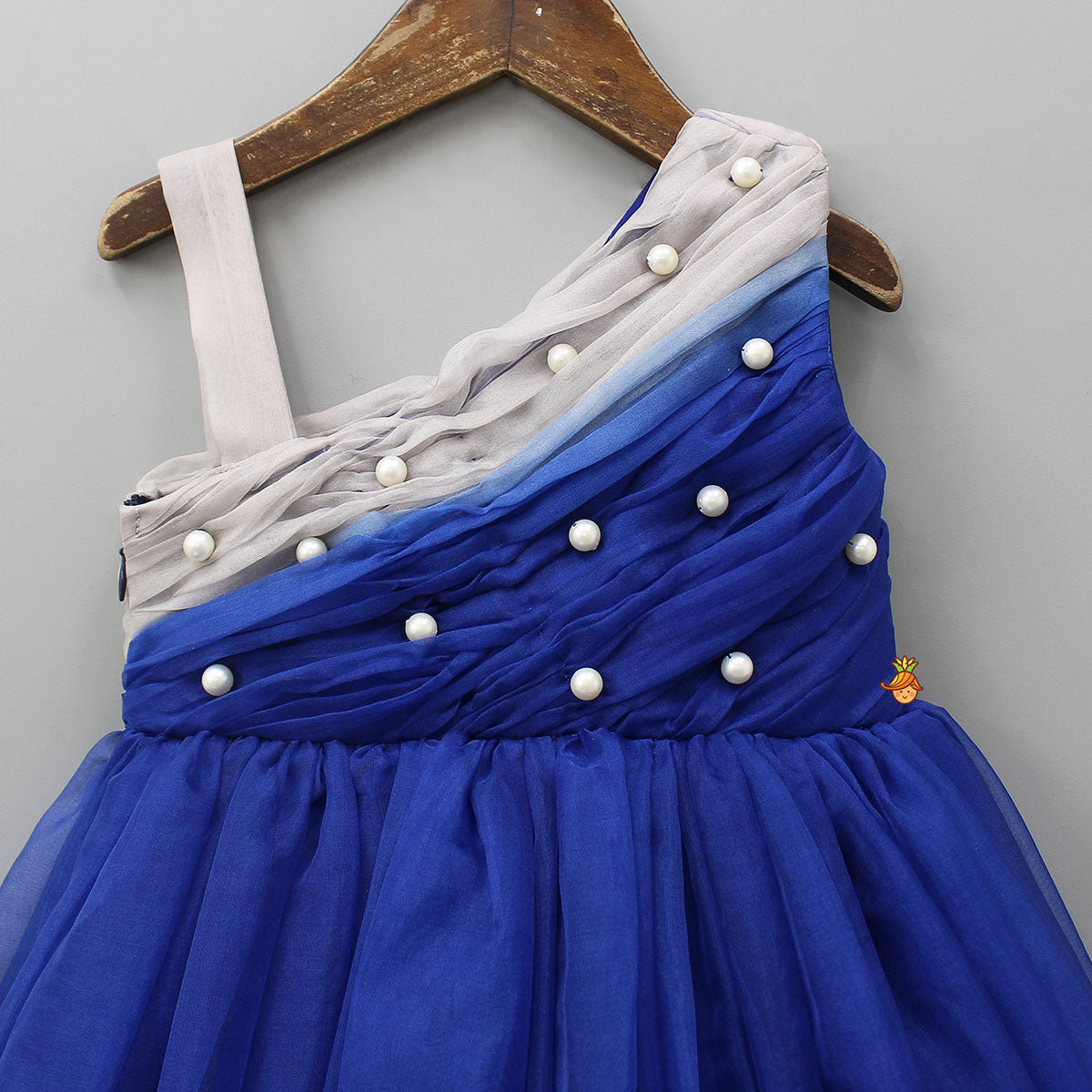 Dual Shaded Charming One Shoulder Gown