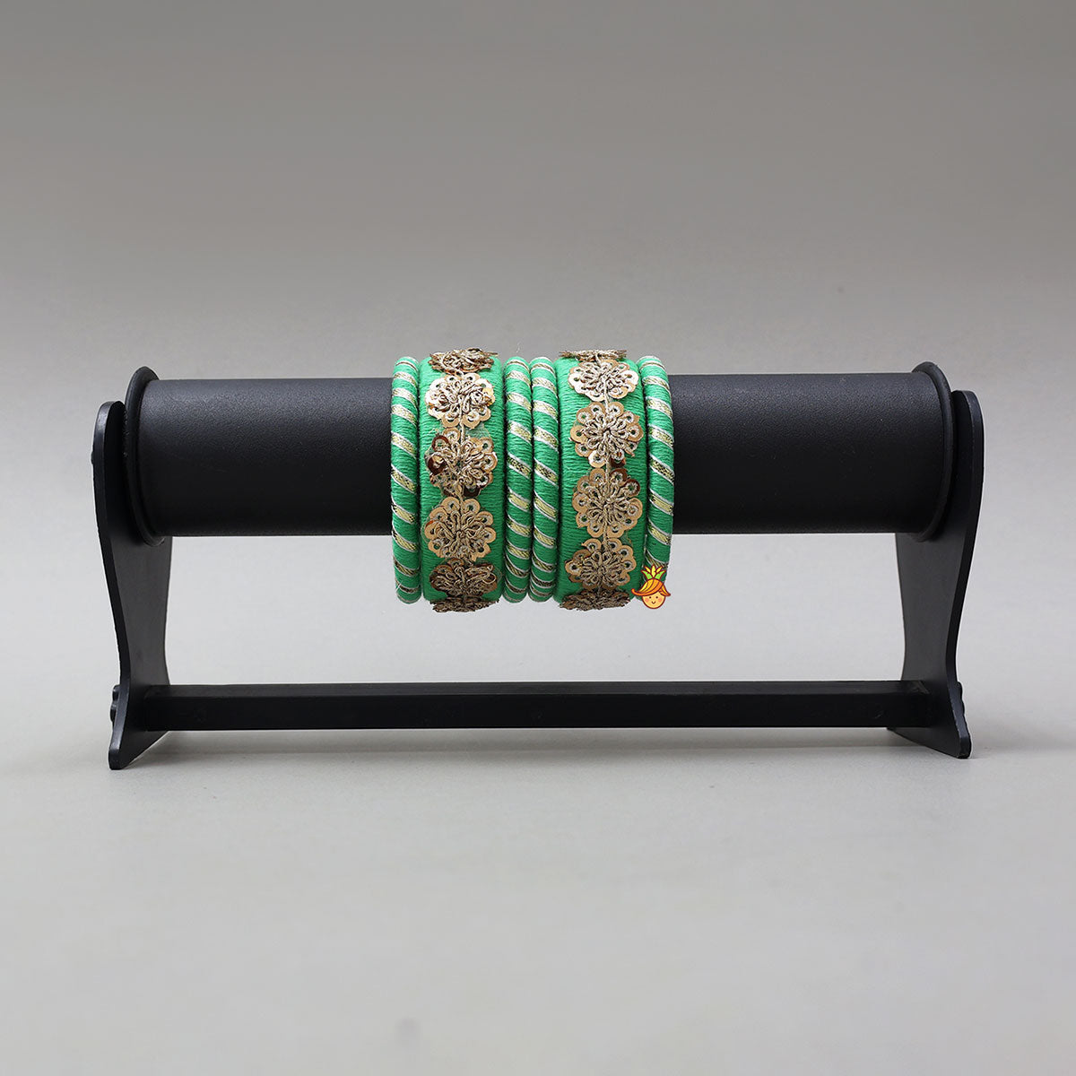 Exquisite Floral Sequin Work Thread Bangles