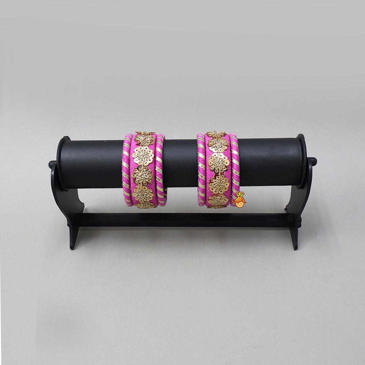 Adorable Thread Bangles With Floral Sequin Work