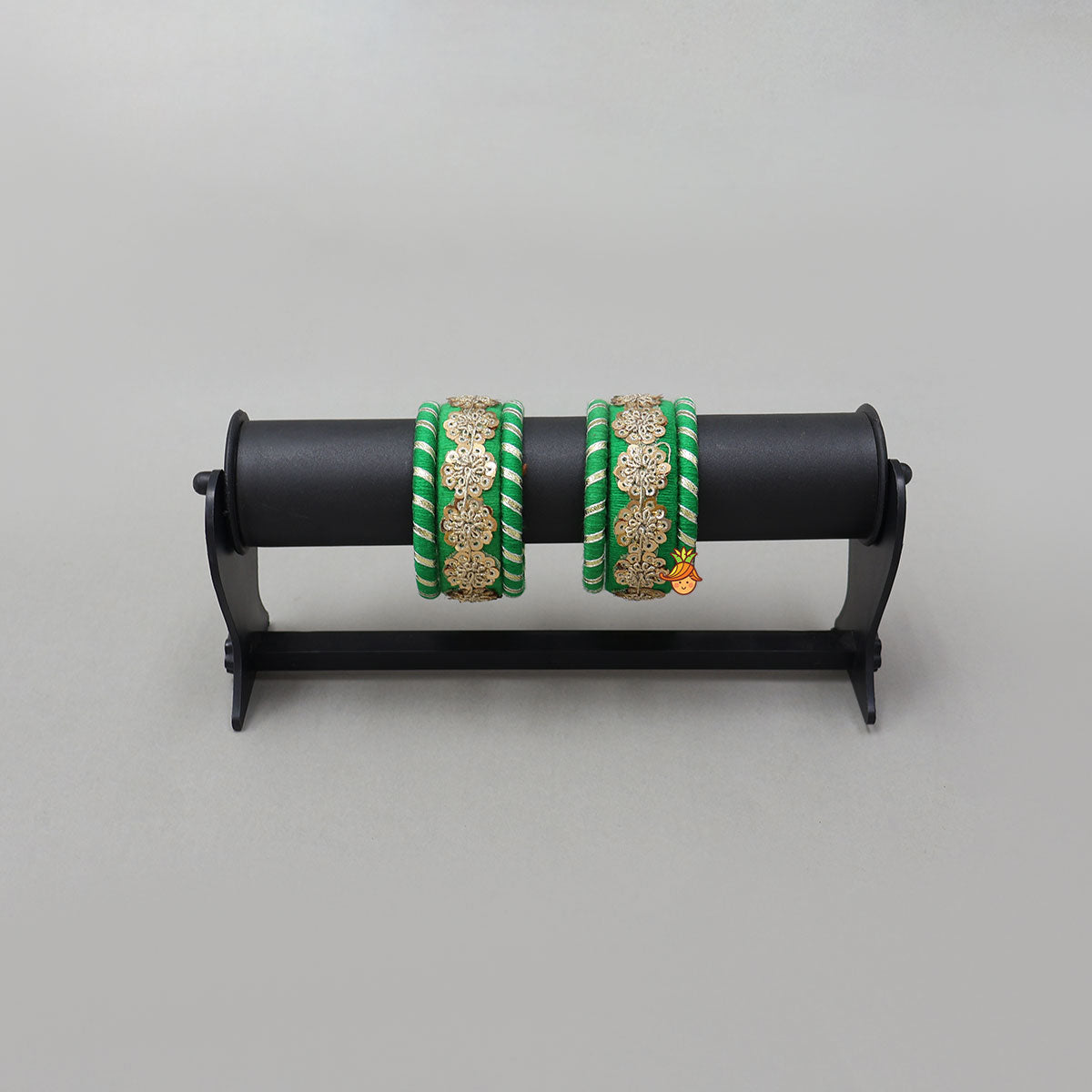 Floral Sequins-Detailed Thread Bangles