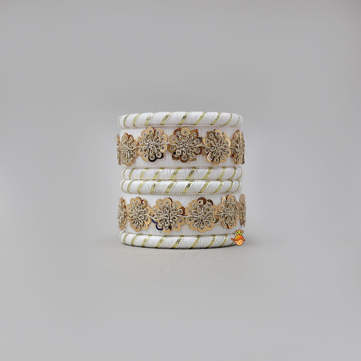 Floral Sequins-Detailed Beautiful Thread Bangles