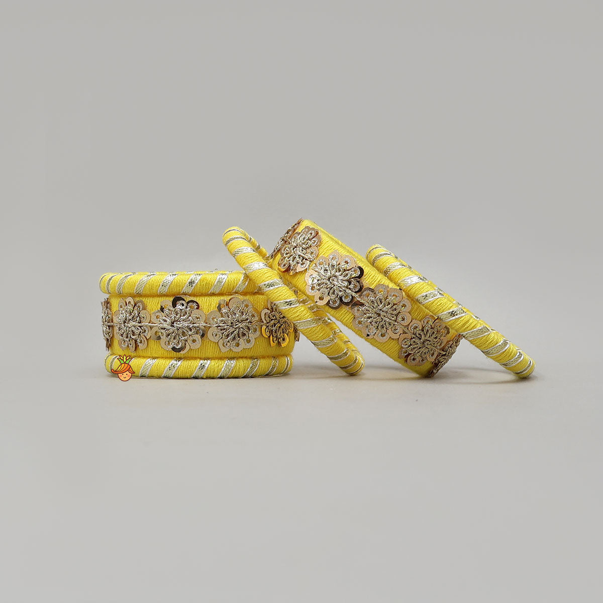 Elegant Thread Bangles With Sequin Detailing