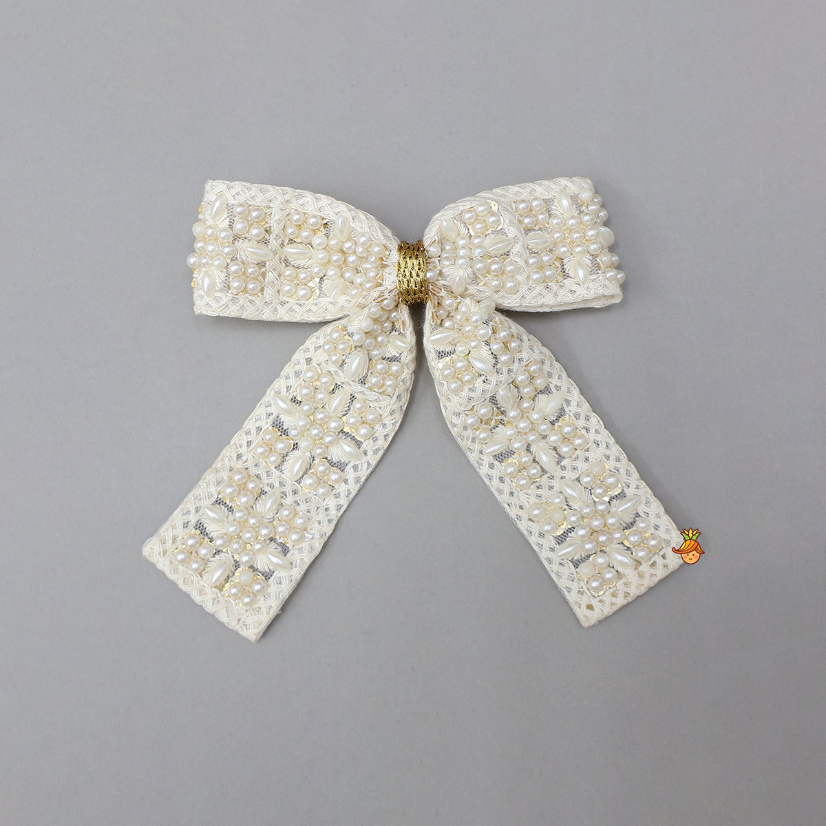 Charming Embroidered Bow Hair Clip