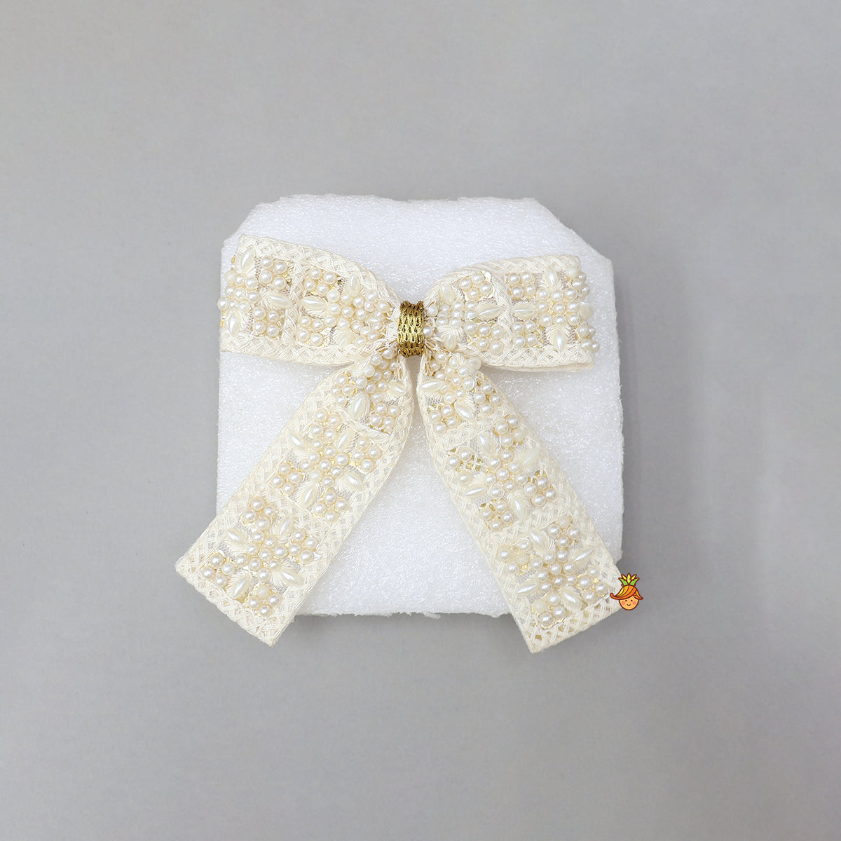 Charming Embroidered Bow Hair Clip