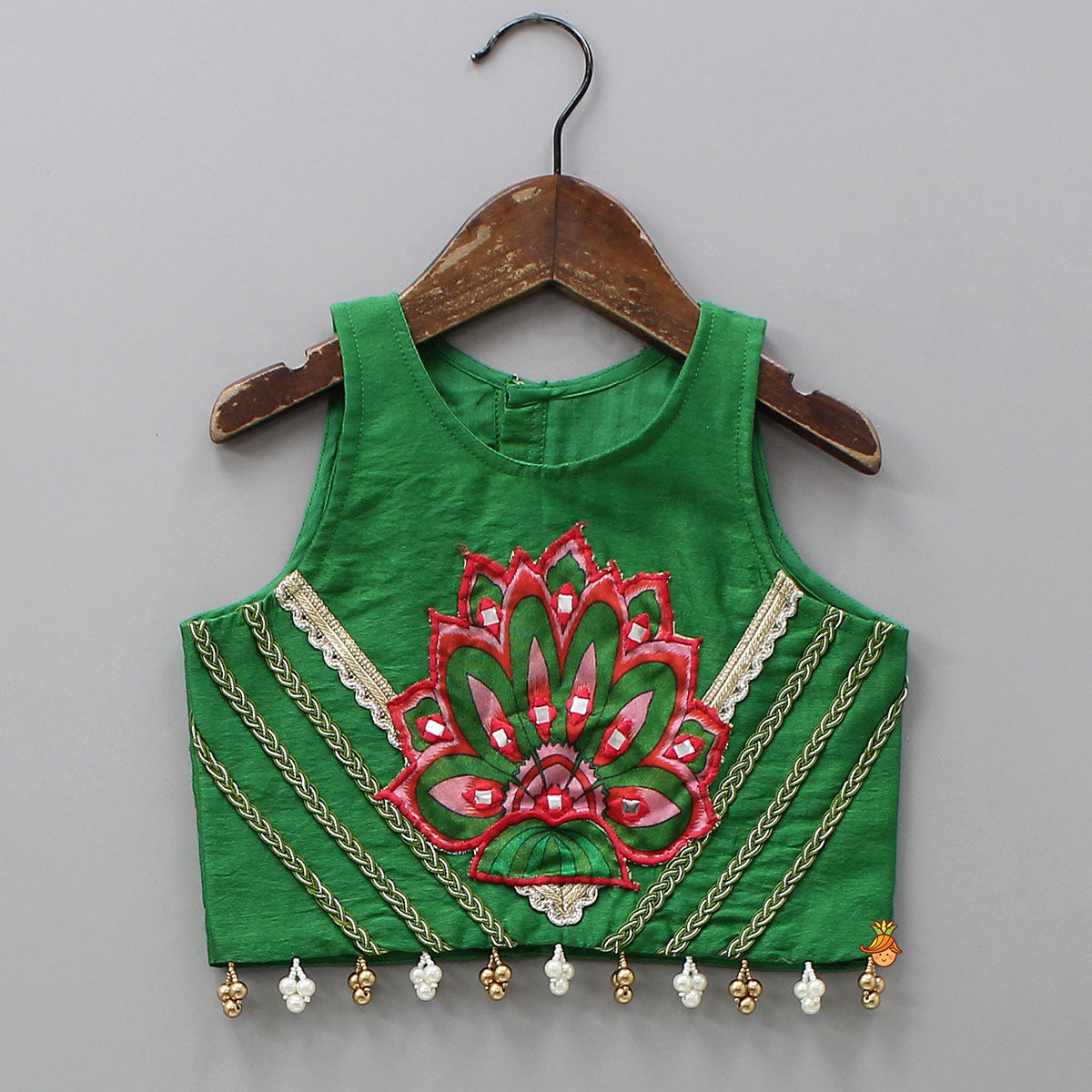 Elegant Lace Detailed Top And Printed Lehenga