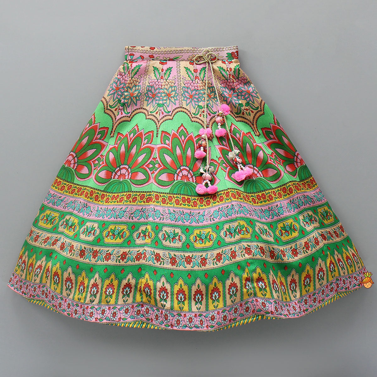 Elegant Lace Detailed Top And Printed Lehenga