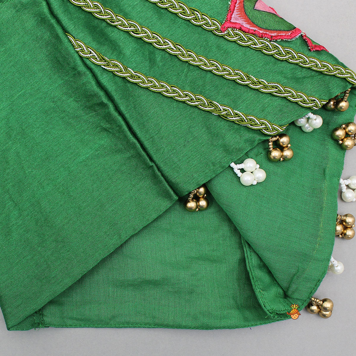 Elegant Lace Detailed Top And Printed Lehenga