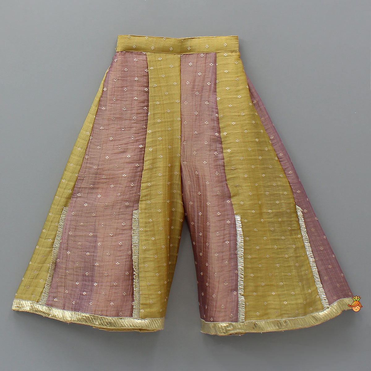 Beautiful V Neck Kurti With Colour Block Palazzo And Dupatta