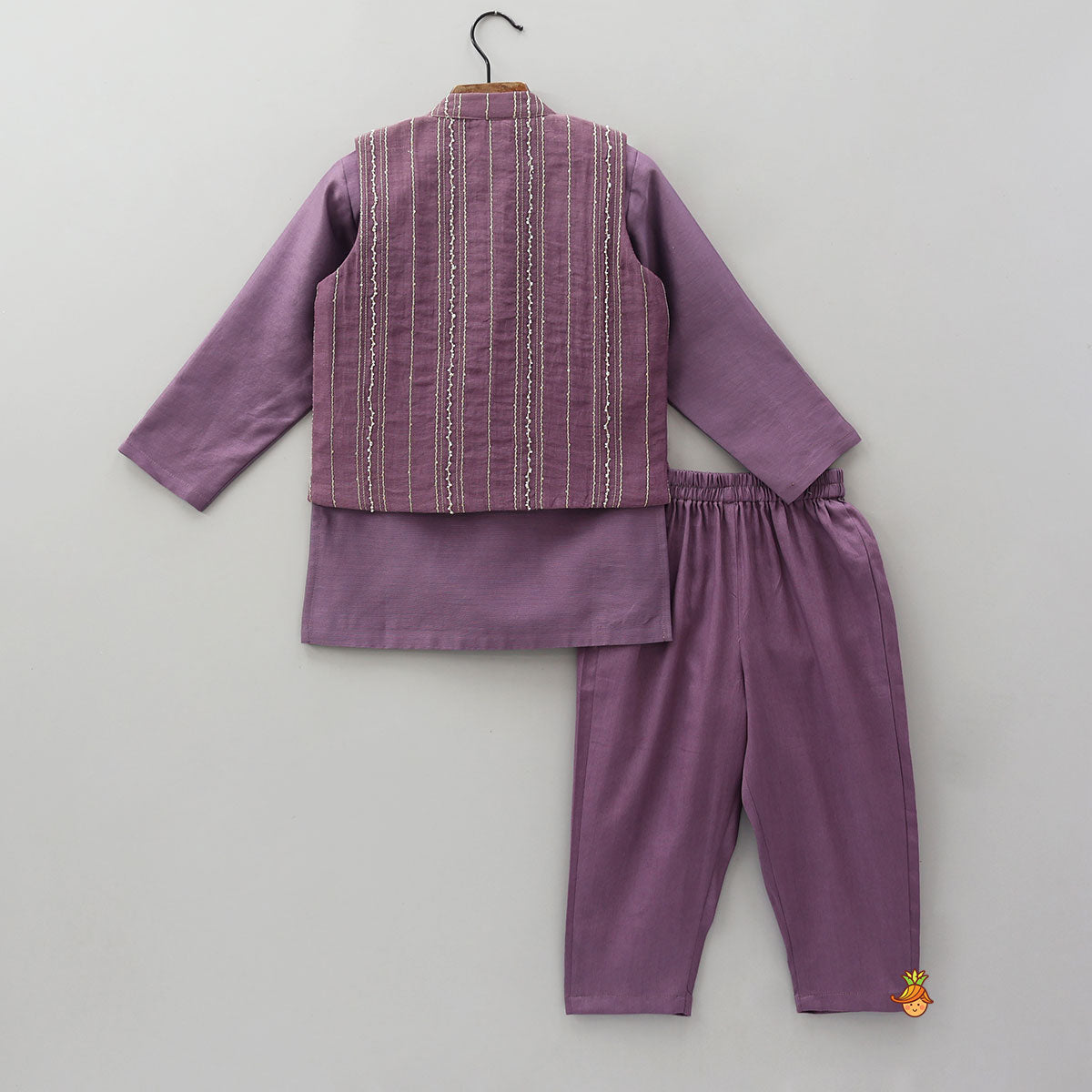 Elegant Kurta With Hand-Sequins Embroidered Jacket And Pyjama