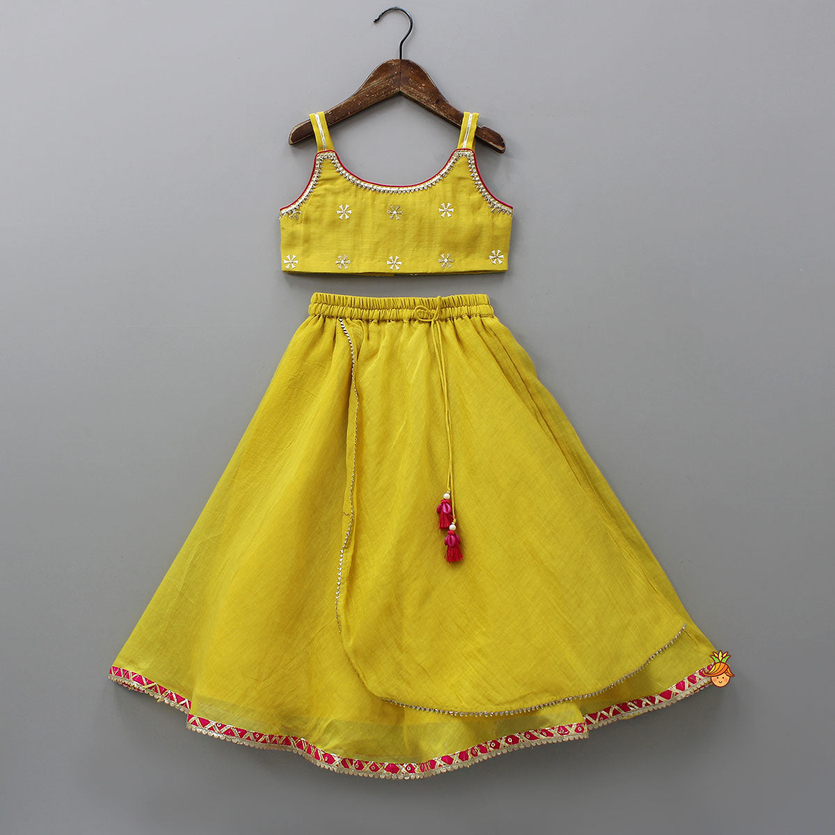 Strappy Crop Top And Flap Lehenga