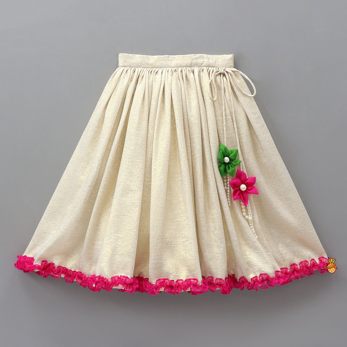 Back Knot Detail Top And Shimmery Lehenga