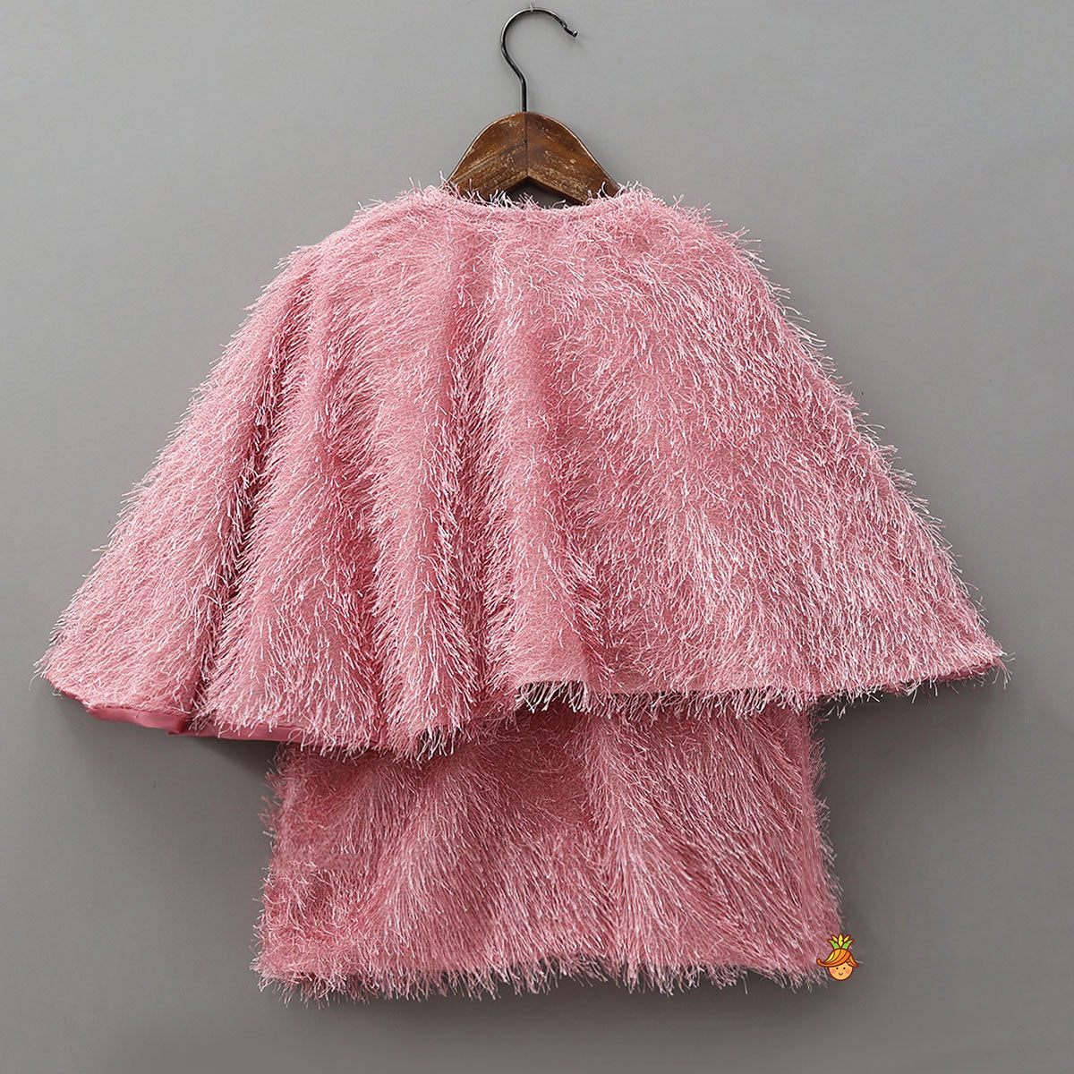 Adorable Fur-Detail Dress With Matching Cape