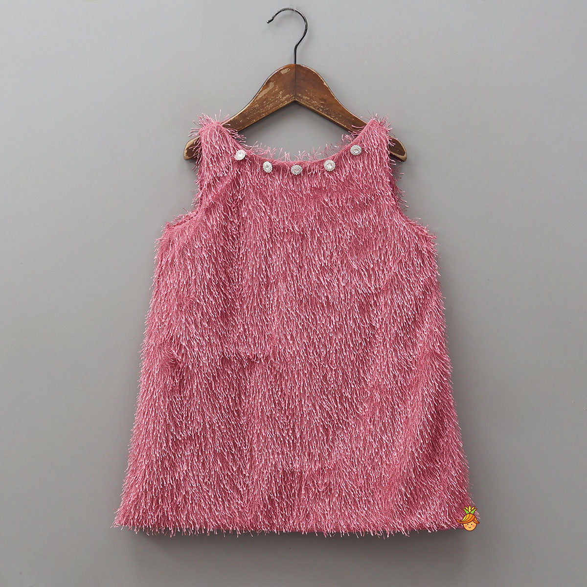 Adorable Fur-Detail Dress With Matching Cape