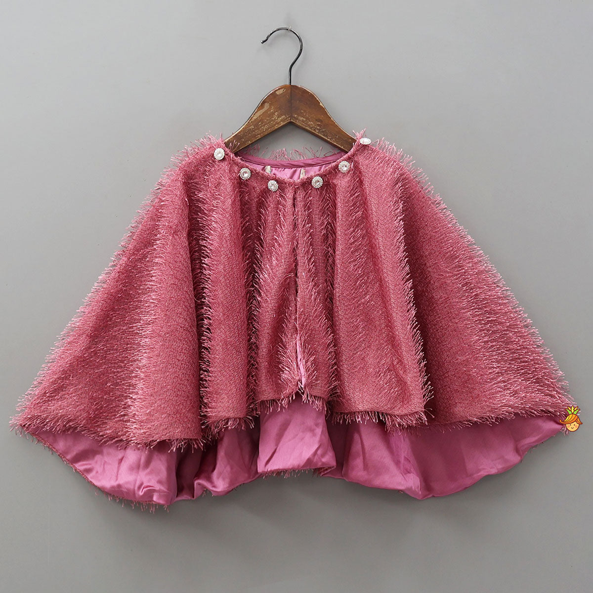 Adorable Fur-Detail Dress With Matching Cape