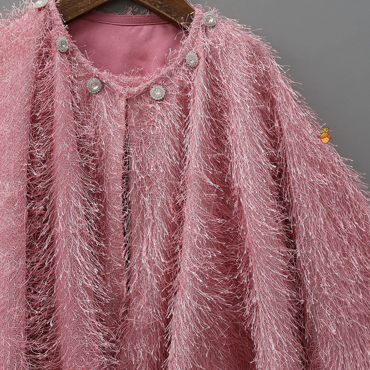 Adorable Fur-Detail Dress With Matching Cape