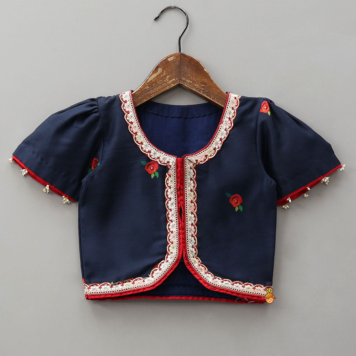 Floral Printed Round Neck Top And Lehenga With Contrasting Dupatta