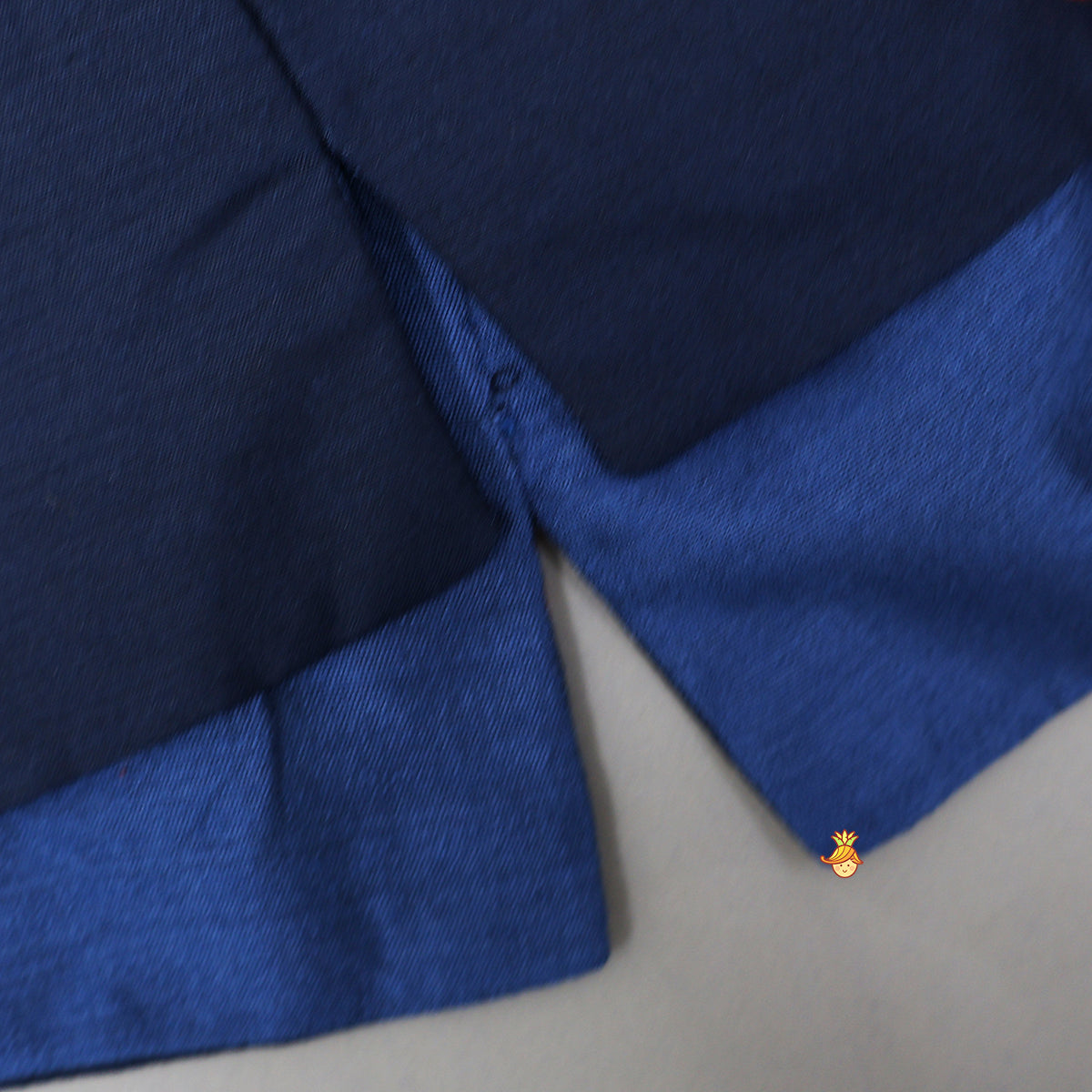 Tiny Floral Printed Kurta With Jacket And Pyjama