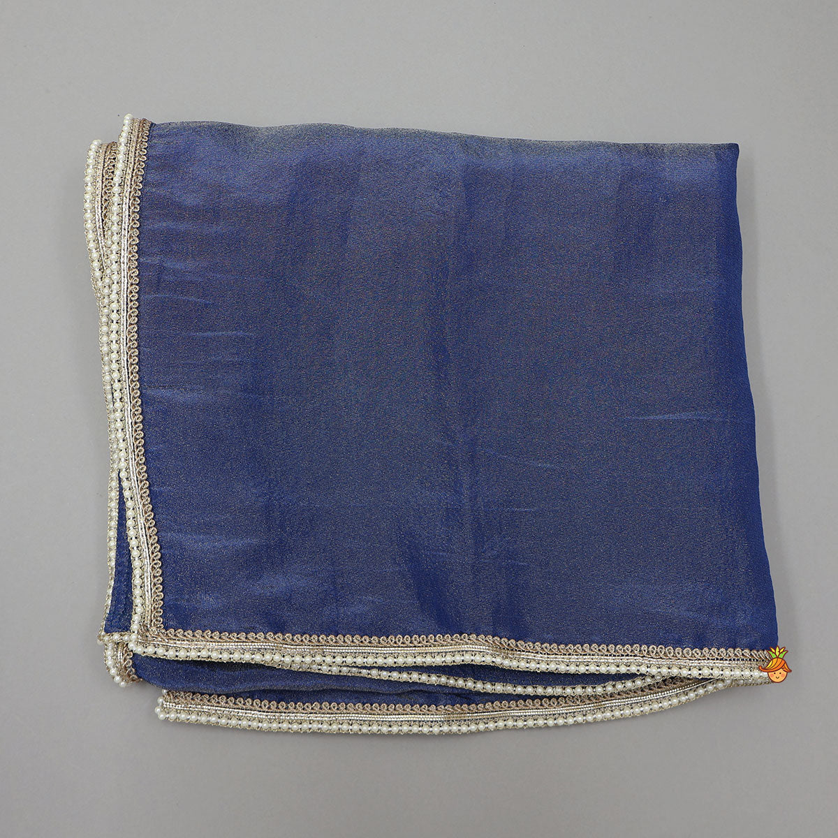 Shimmery Pleated Top And Lehenga With Matching Dupatta