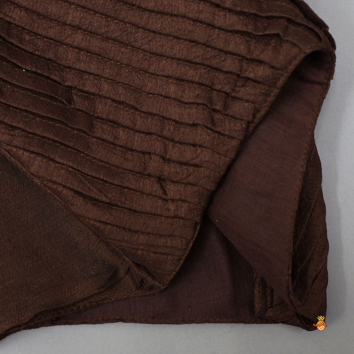 Pleated Top And Lehenga With Contrasting Dupatta