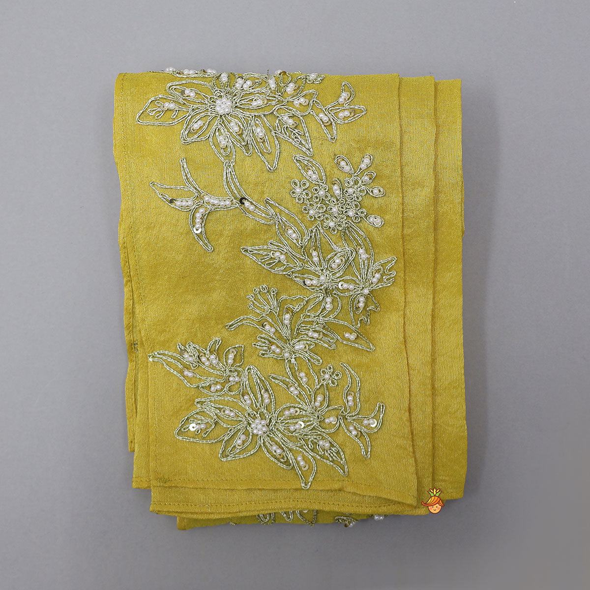 Pleated Top And Lehenga With Contrasting Dupatta