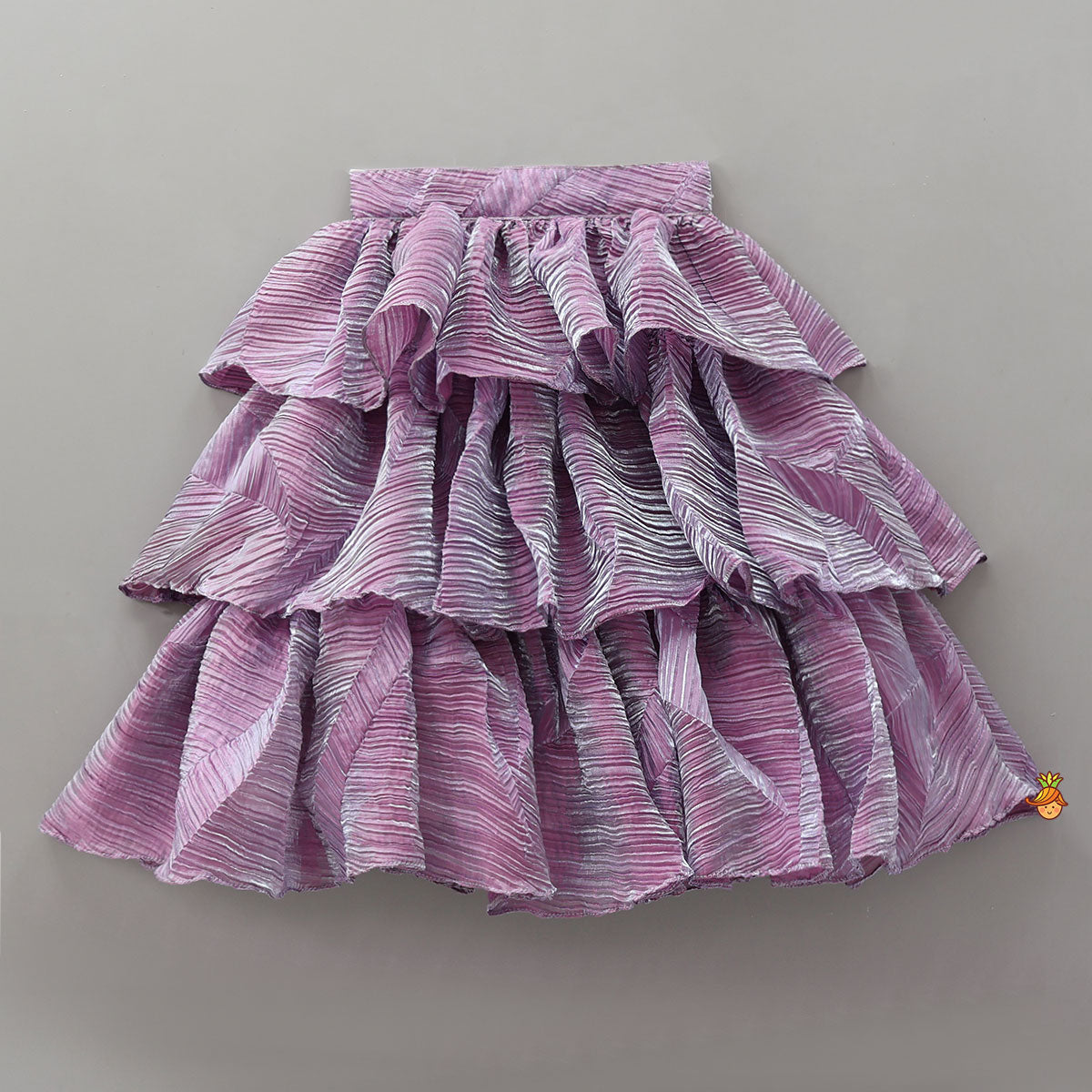 Beautiful Sequin One Shoulder Top With Crushed Layered Sheen Lehenga