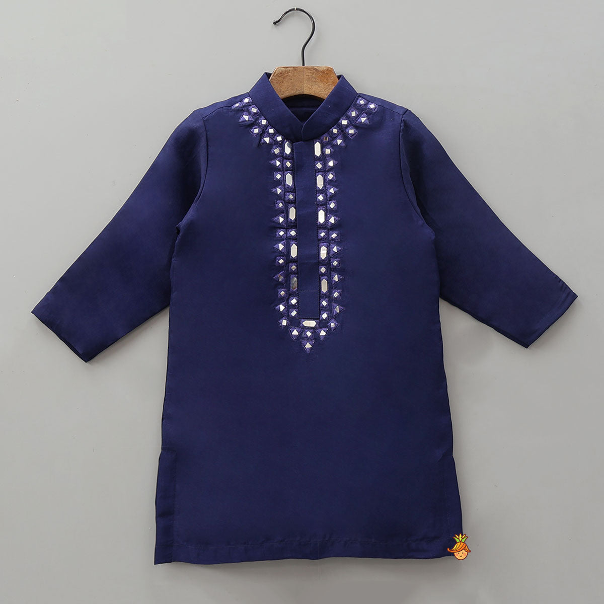 Embroidered Front Placket Ethnic Kurta With Churidar