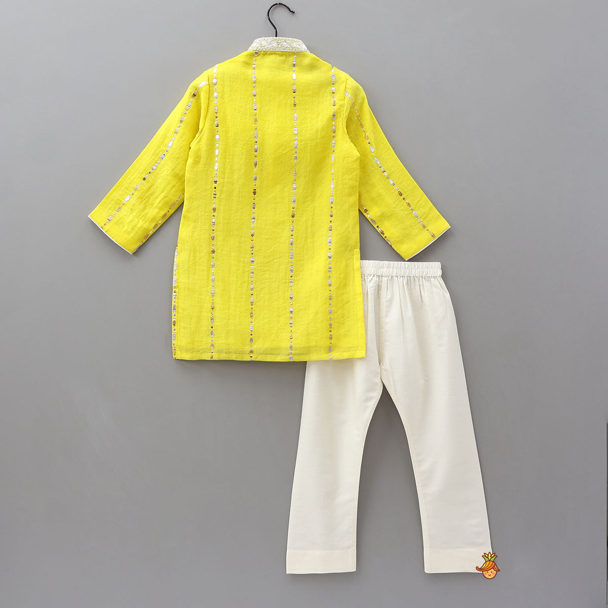 Embroidered Placket Kurta With Pyjama
