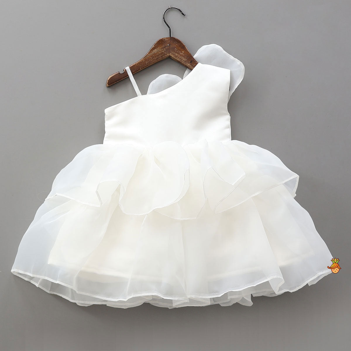 Stunning One Shoulder 3D Floral Organza Dress