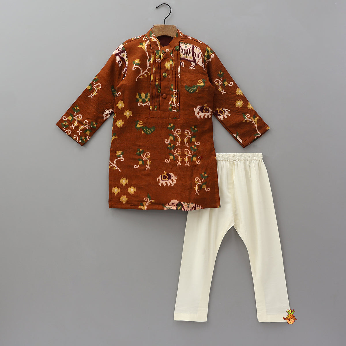 Printed Pin Tuck Detailed Kurta With Pyjama
